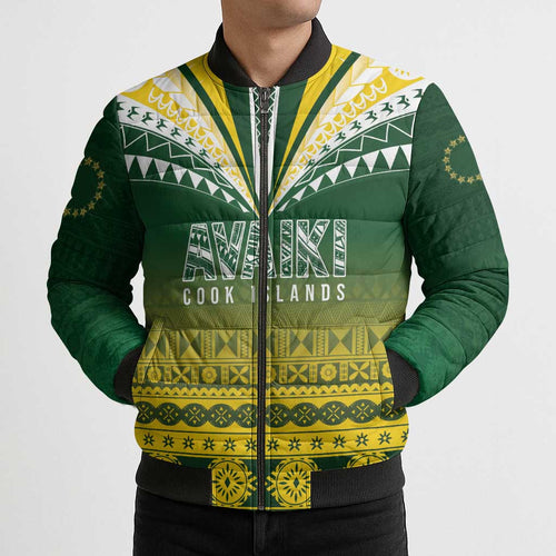 Cook Islands Rugby Custom Bomber Puffer Jacket Kuki Avaiki - Aussie Hoodie