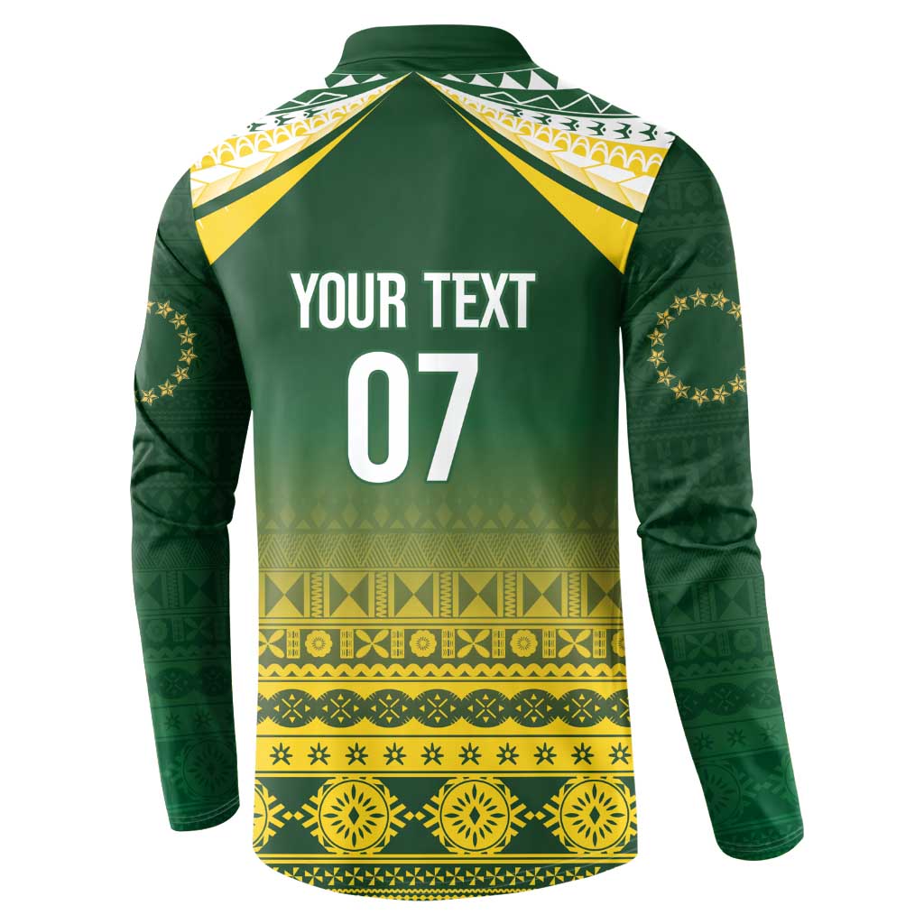Cook Islands Rugby Custom Button Sweatshirt Kuki Avaiki - Aussie Hoodie