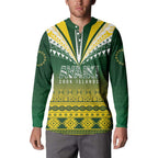 Cook Islands Rugby Custom Button Sweatshirt Kuki Avaiki - Aussie Hoodie