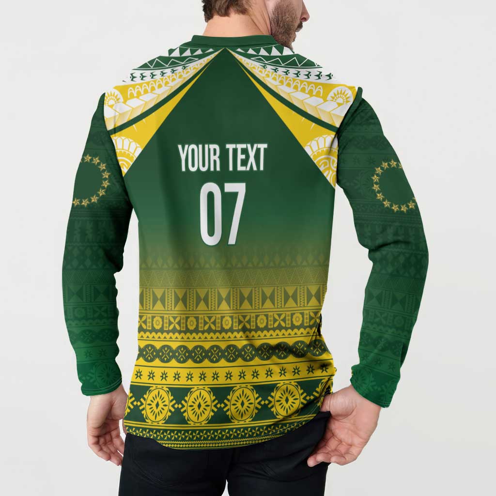 Cook Islands Rugby Custom Button Sweatshirt Kuki Avaiki - Aussie Hoodie