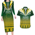 Cook Islands Rugby Custom Couples Matching Long Sleeve Bodycon Dress and Hawaiian Shirt Kuki Avaiki - Aussie Hoodie