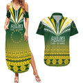 Cook Islands Rugby Custom Couples Matching Summer Maxi Dress and Hawaiian Shirt Kuki Avaiki - Aussie Hoodie