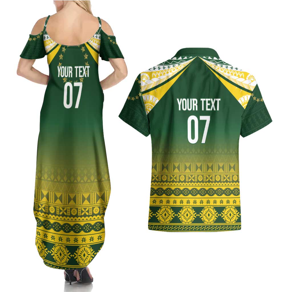 Cook Islands Rugby Custom Couples Matching Summer Maxi Dress and Hawaiian Shirt Kuki Avaiki - Aussie Hoodie