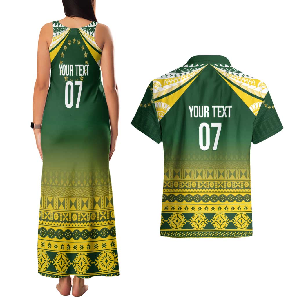 Cook Islands Rugby Custom Couples Matching Tank Maxi Dress and Hawaiian Shirt Kuki Avaiki - Aussie Hoodie