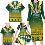 Cook Islands Rugby Custom Family Matching Long Sleeve Bodycon Dress and Hawaiian Shirt Kuki Avaiki - Aussie Hoodie