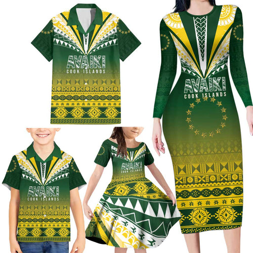 Cook Islands Rugby Custom Family Matching Long Sleeve Bodycon Dress and Hawaiian Shirt Kuki Avaiki - Aussie Hoodie