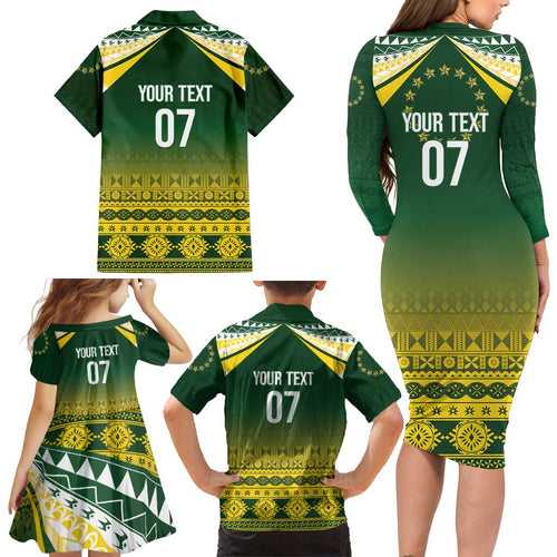 Cook Islands Rugby Custom Family Matching Long Sleeve Bodycon Dress and Hawaiian Shirt Kuki Avaiki - Aussie Hoodie