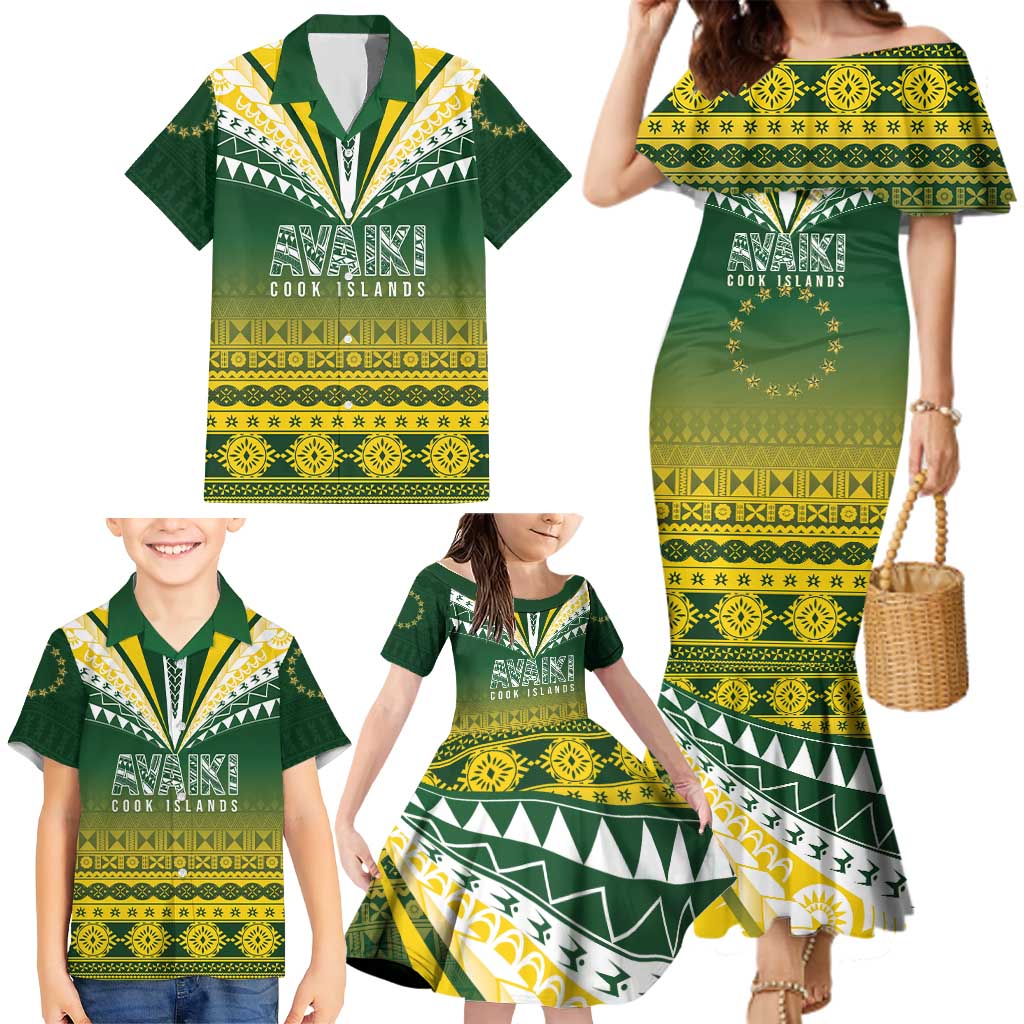Cook Islands Rugby Custom Family Matching Mermaid Dress and Hawaiian Shirt Kuki Avaiki - Aussie Hoodie