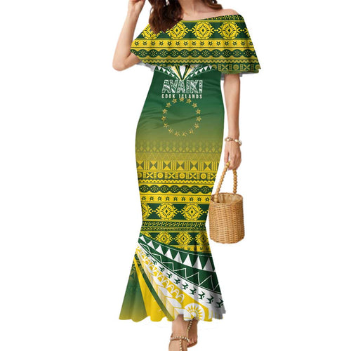 Cook Islands Rugby Custom Family Matching Mermaid Dress and Hawaiian Shirt Kuki Avaiki - Aussie Hoodie