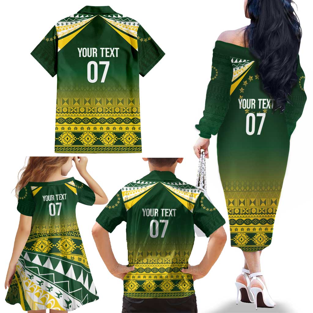 Cook Islands Rugby Custom Family Matching Off The Shoulder Long Sleeve Dress and Hawaiian Shirt Kuki Avaiki - Aussie Hoodie