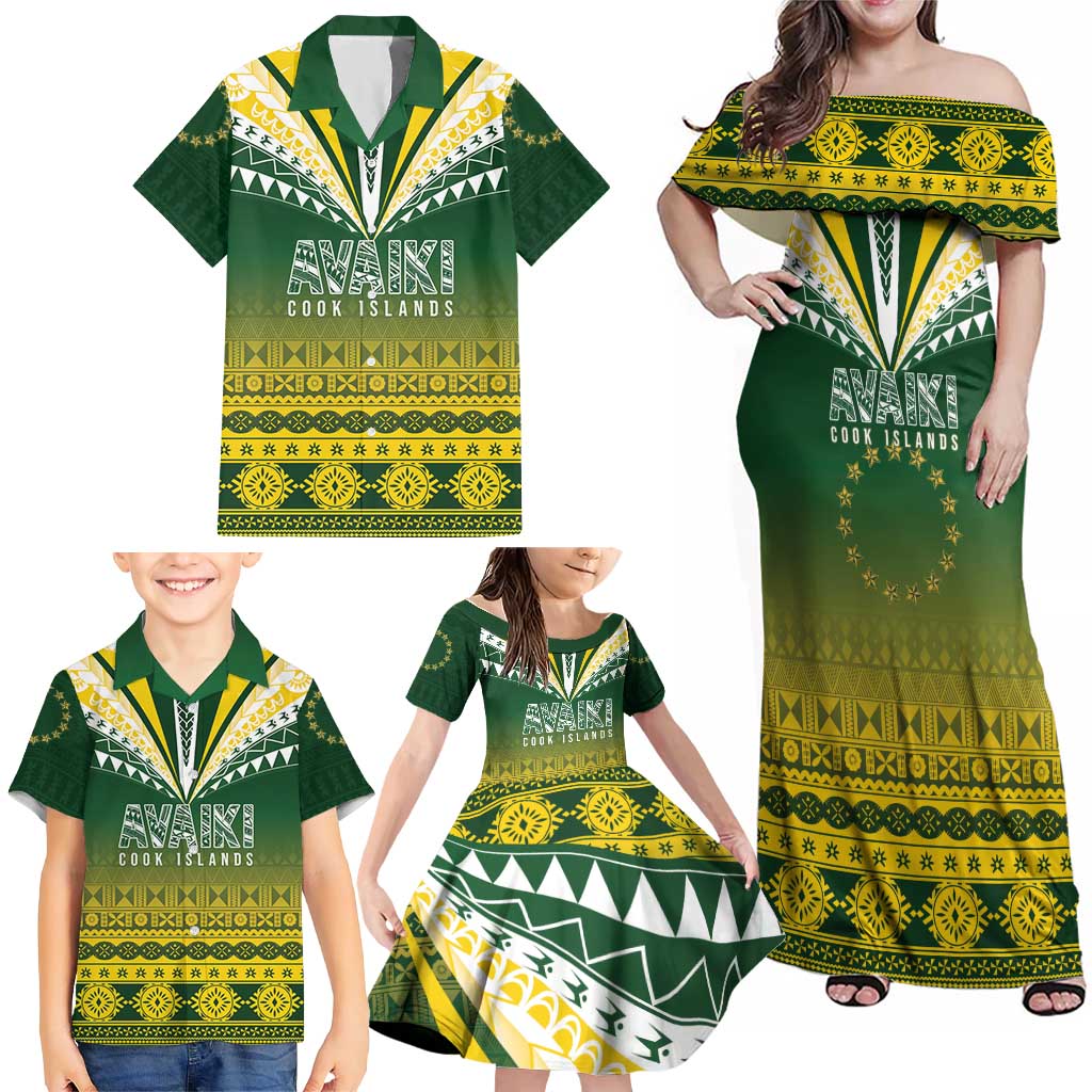 Cook Islands Rugby Custom Family Matching Off Shoulder Maxi Dress and Hawaiian Shirt Kuki Avaiki - Aussie Hoodie