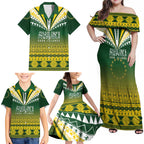 Cook Islands Rugby Custom Family Matching Off Shoulder Maxi Dress and Hawaiian Shirt Kuki Avaiki - Aussie Hoodie