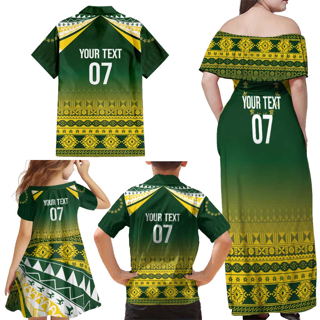 Cook Islands Rugby Custom Family Matching Off Shoulder Maxi Dress and Hawaiian Shirt Kuki Avaiki - Aussie Hoodie