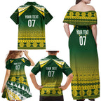 Cook Islands Rugby Custom Family Matching Off Shoulder Maxi Dress and Hawaiian Shirt Kuki Avaiki - Aussie Hoodie