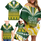 Cook Islands Rugby Custom Family Matching Off Shoulder Short Dress and Hawaiian Shirt Kuki Avaiki - Aussie Hoodie