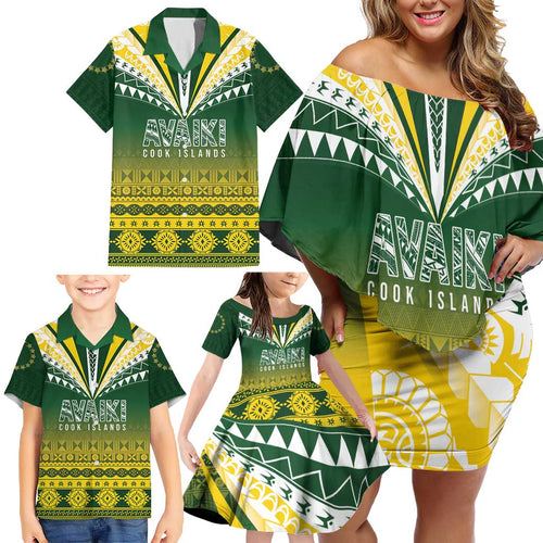 Cook Islands Rugby Custom Family Matching Off Shoulder Short Dress and Hawaiian Shirt Kuki Avaiki - Aussie Hoodie