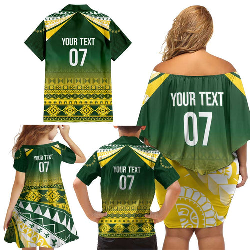 Cook Islands Rugby Custom Family Matching Off Shoulder Short Dress and Hawaiian Shirt Kuki Avaiki - Aussie Hoodie