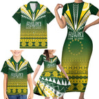 Cook Islands Rugby Custom Family Matching Short Sleeve Bodycon Dress and Hawaiian Shirt Kuki Avaiki - Aussie Hoodie