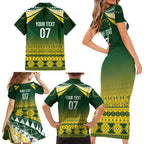 Cook Islands Rugby Custom Family Matching Short Sleeve Bodycon Dress and Hawaiian Shirt Kuki Avaiki - Aussie Hoodie