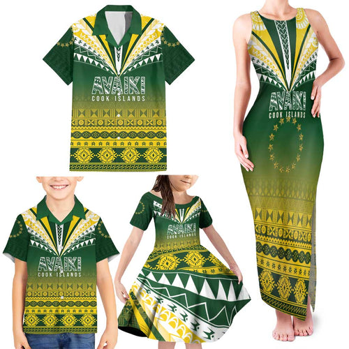 Cook Islands Rugby Custom Family Matching Tank Maxi Dress and Hawaiian Shirt Kuki Avaiki - Aussie Hoodie