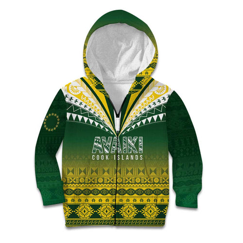 Cook Islands Rugby Custom Kid Hoodie Kuki Avaiki - Aussie Hoodie