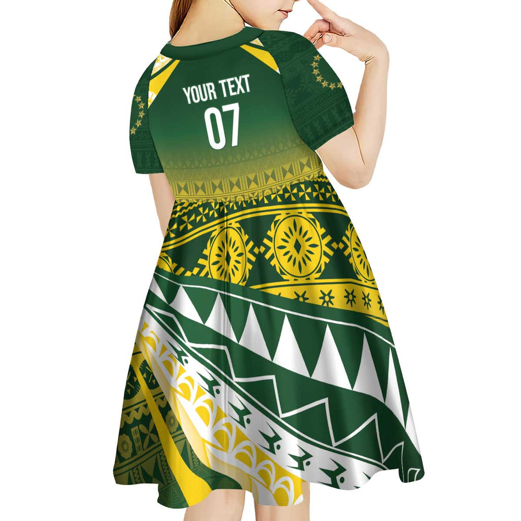 Cook Islands Rugby Custom Kid Short Sleeve Dress Kuki Avaiki - Aussie Hoodie