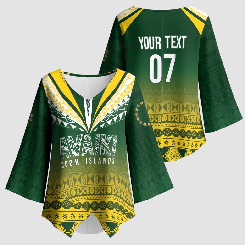 Cook Islands Rugby Custom Kimono Sleeve Blouse Kuki Avaiki - Aussie Hoodie