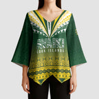 Cook Islands Rugby Custom Kimono Sleeve Blouse Kuki Avaiki - Aussie Hoodie