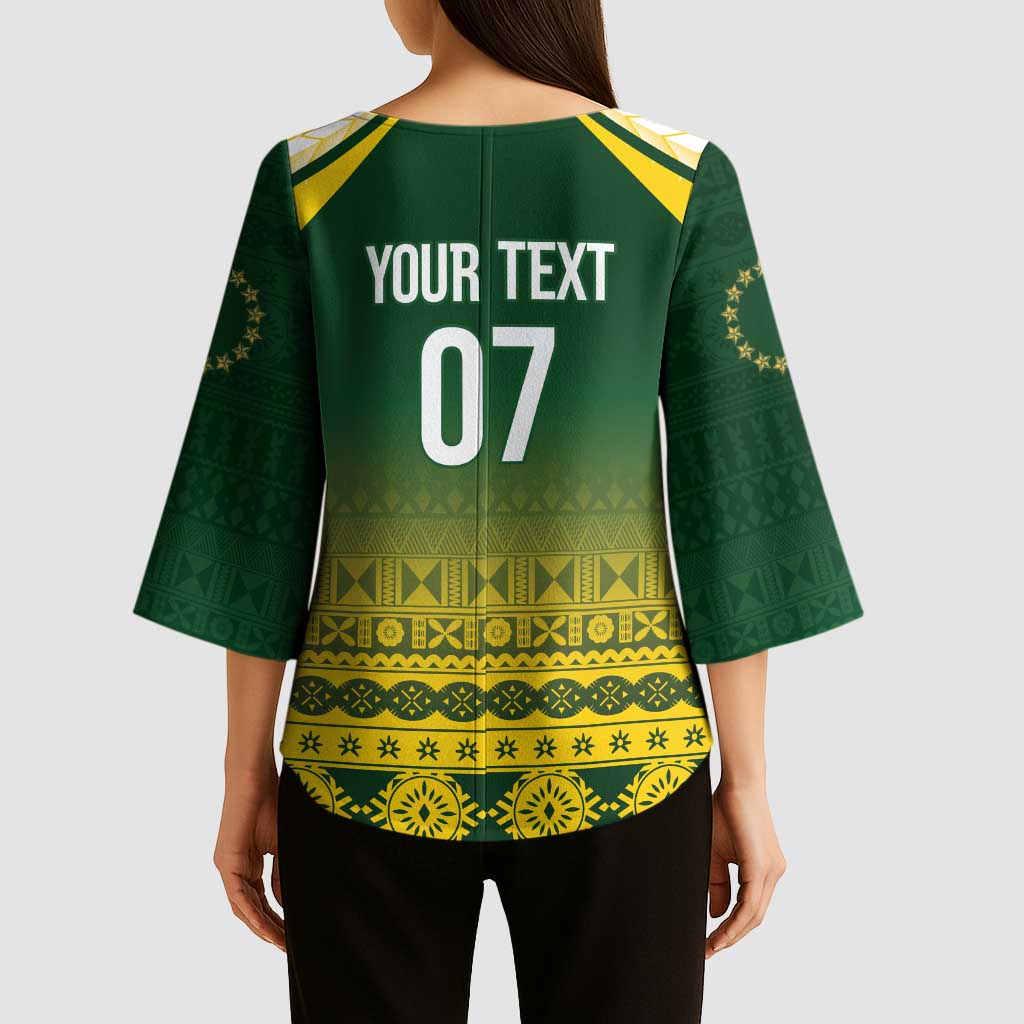 Cook Islands Rugby Custom Kimono Sleeve Blouse Kuki Avaiki - Aussie Hoodie