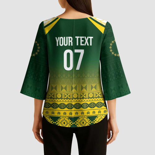 Cook Islands Rugby Custom Kimono Sleeve Blouse Kuki Avaiki - Aussie Hoodie