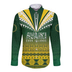 Cook Islands Rugby Custom Long Sleeve Button Shirt Kuki Avaiki - Aussie Hoodie