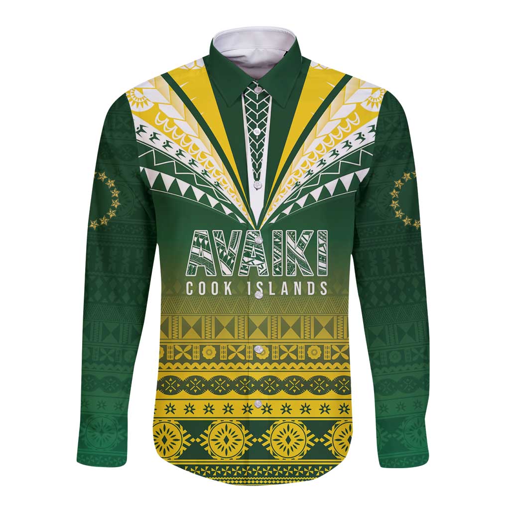 Cook Islands Rugby Custom Long Sleeve Button Shirt Kuki Avaiki - Aussie Hoodie