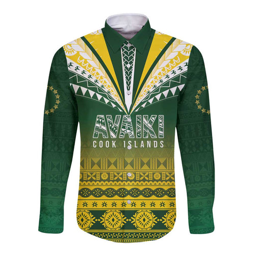 Cook Islands Rugby Custom Long Sleeve Button Shirt Kuki Avaiki - Aussie Hoodie