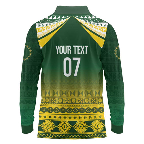 Cook Islands Rugby Custom Long Sleeve Polo Shirt Kuki Avaiki - Aussie Hoodie