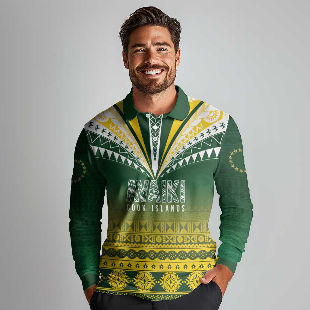 Cook Islands Rugby Custom Long Sleeve Polo Shirt Kuki Avaiki - Aussie Hoodie