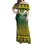 Cook Islands Rugby Custom Off Shoulder Maxi Dress Kuki Avaiki - Aussie Hoodie
