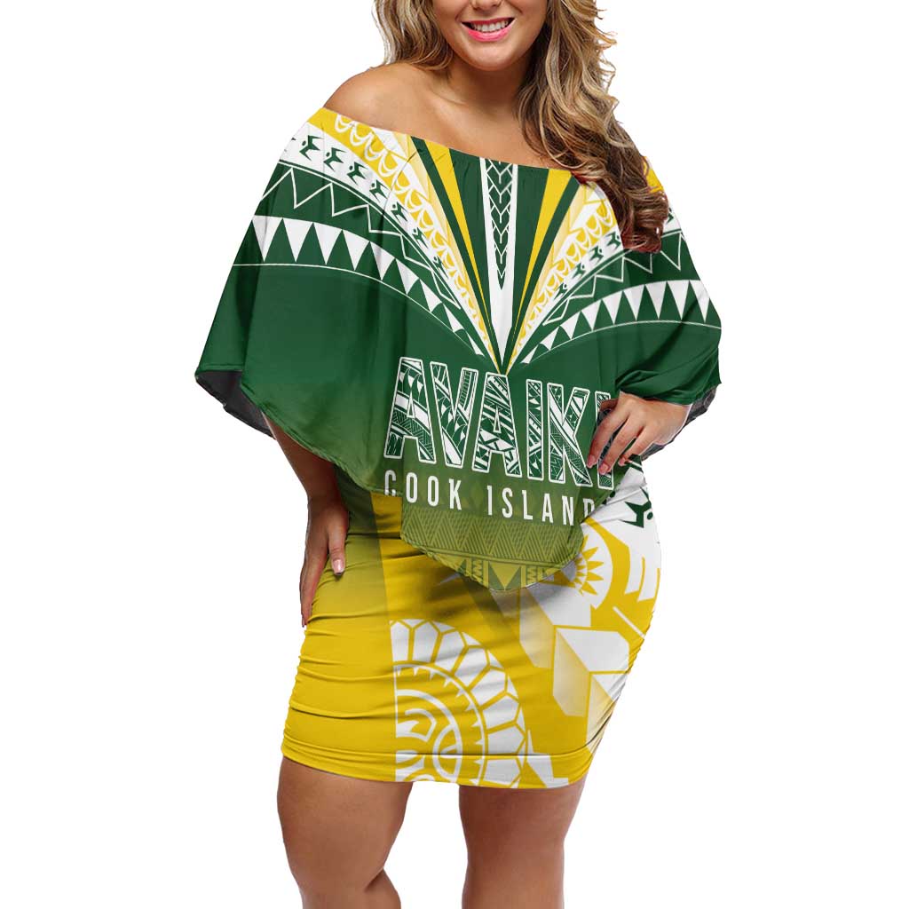 Cook Islands Rugby Custom Off Shoulder Short Dress Kuki Avaiki - Aussie Hoodie