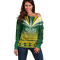 Cook Islands Rugby Custom Off Shoulder Sweater Kuki Avaiki - Aussie Hoodie