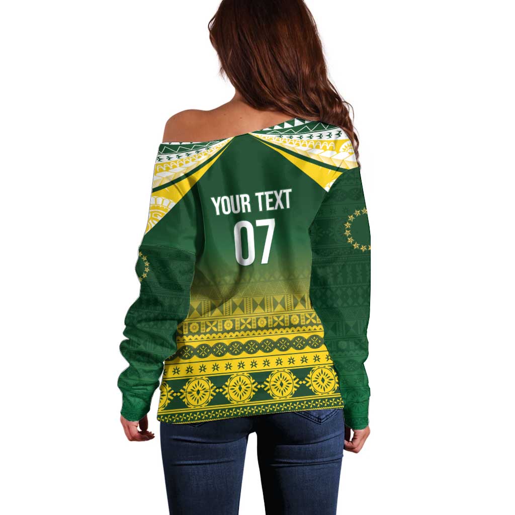 Cook Islands Rugby Custom Off Shoulder Sweater Kuki Avaiki - Aussie Hoodie