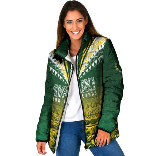 Cook Islands Rugby Custom Padded Jacket Kuki Avaiki - Aussie Hoodie