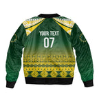 Cook Islands Rugby Custom Sleeve Zip Bomber Jacket Kuki Avaiki - Aussie Hoodie