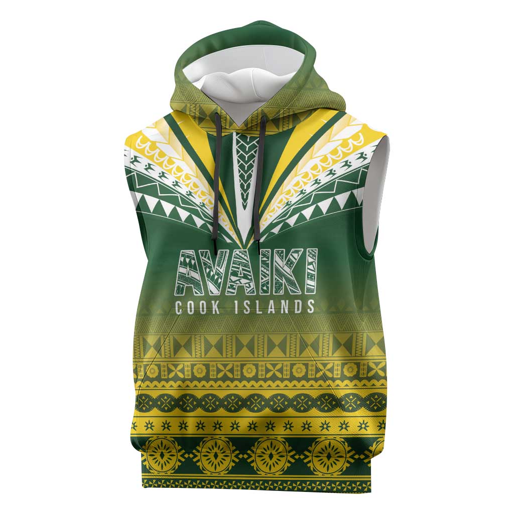 Cook Islands Rugby Custom Sleeveless Hoodie Kuki Avaiki - Aussie Hoodie