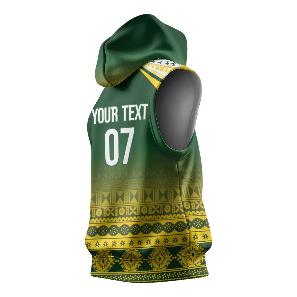 Cook Islands Rugby Custom Sleeveless Hoodie Kuki Avaiki - Aussie Hoodie