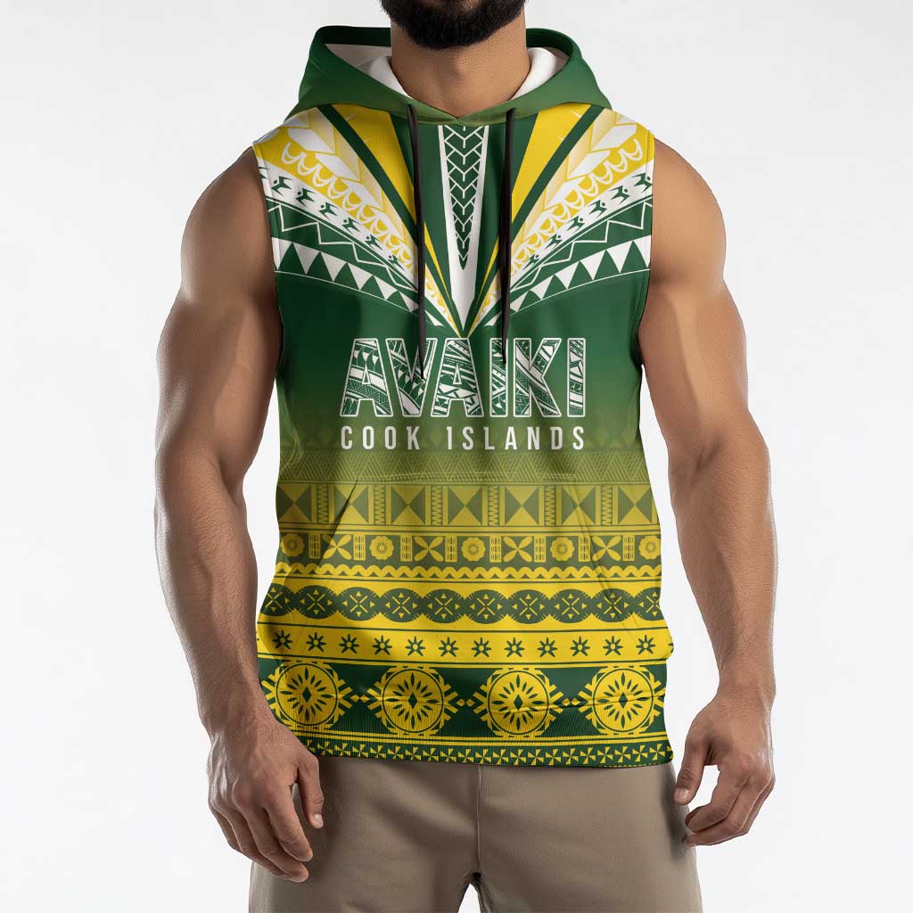 Cook Islands Rugby Custom Sleeveless Hoodie Kuki Avaiki - Aussie Hoodie