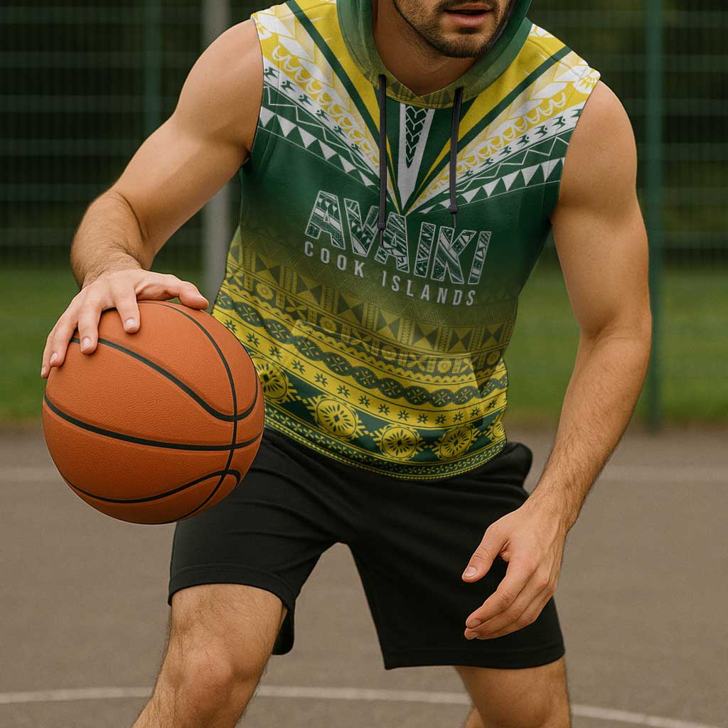 Cook Islands Rugby Custom Sleeveless Hoodie Kuki Avaiki - Aussie Hoodie
