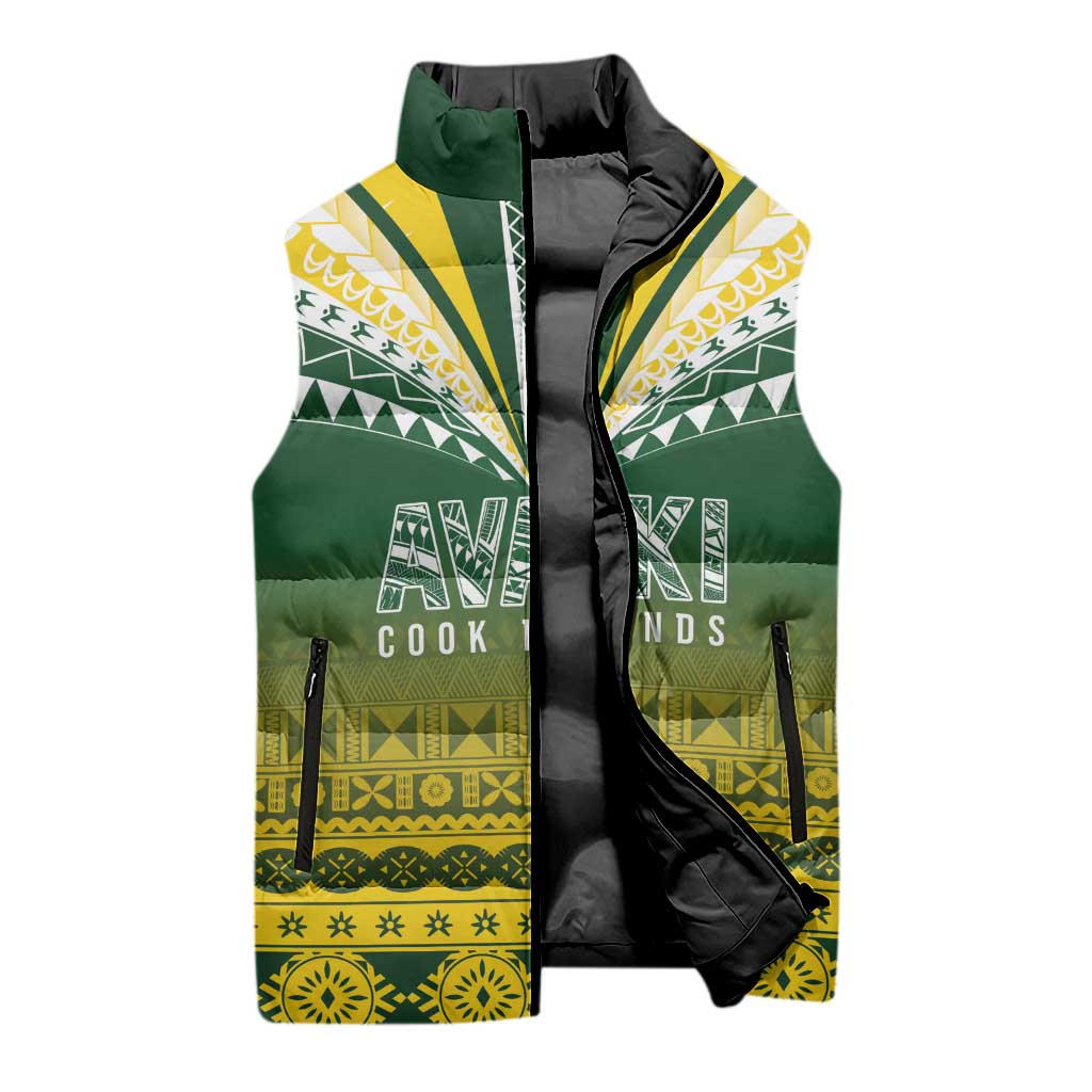 Cook Islands Rugby Custom Sleeveless Puffer Jacket Kuki Avaiki - Aussie Hoodie