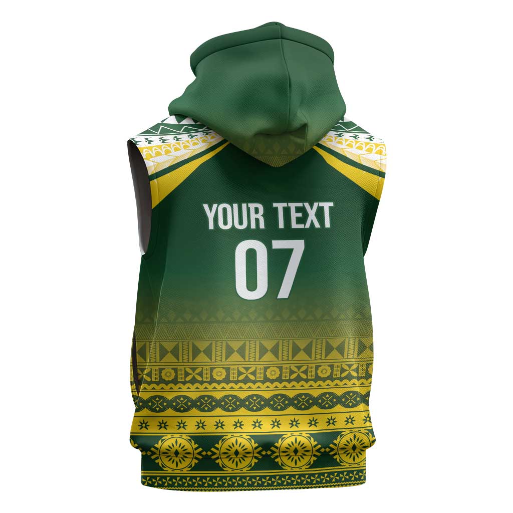 Cook Islands Rugby Custom Sleeveless Zip Hoodie Kuki Avaiki - Aussie Hoodie