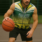 Cook Islands Rugby Custom Sleeveless Zip Hoodie Kuki Avaiki - Aussie Hoodie