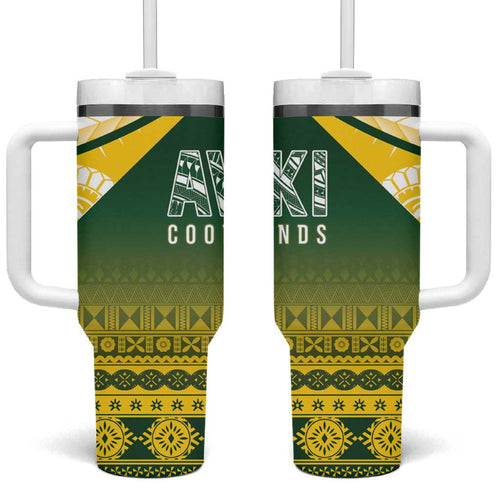 Cook Islands Rugby Tumbler With Handle Kuki Avaiki - Aussie Hoodie