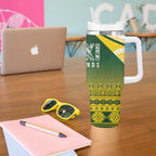 Cook Islands Rugby Tumbler With Handle Kuki Avaiki - Aussie Hoodie